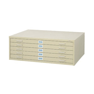 Safco Flat File Cabinet for 42" x 30" Documents, 5-Drawer - Tropic Sand