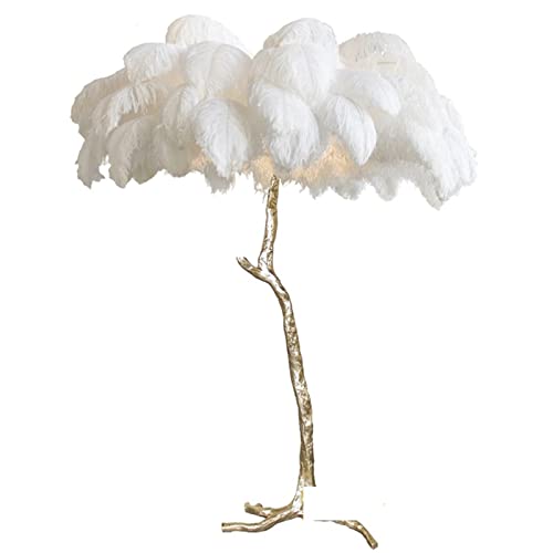 Ostrich Feather Floor Lamp for Living Room and Bedroom Interior Lighting (Color: 3)