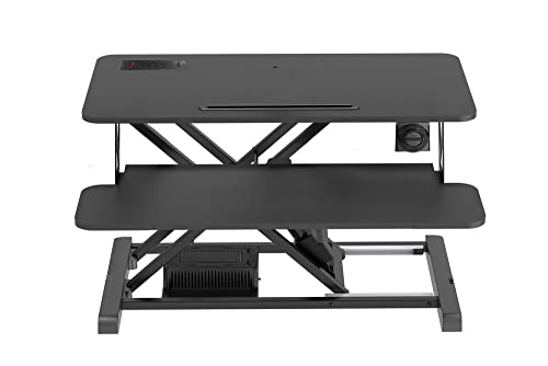 Electric Standing Desk | Height Adjustable Motorized Desk fits 2 Monitors, 32" Wide | Sit to Stand Power Desktop Converter