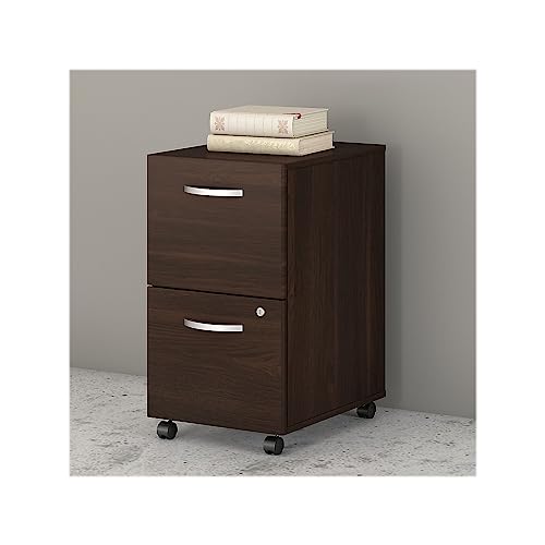 Bush Business Furniture Studio C 2-Drawer Mobile Vertical File Cabinet, Letter/Legal Size, Lockable - Black Walnut (SCF116BWSU)