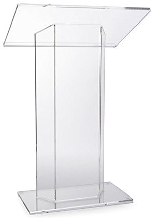 Displays2go Clear Acrylic Podium, Large Top with Lip, 31.5" x 48", 3/4" Thick Panels (LECTCVM)