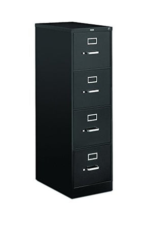 HON 4-Drawer Letter File Cabinet with Lock - Black, 52"x25" (H514)