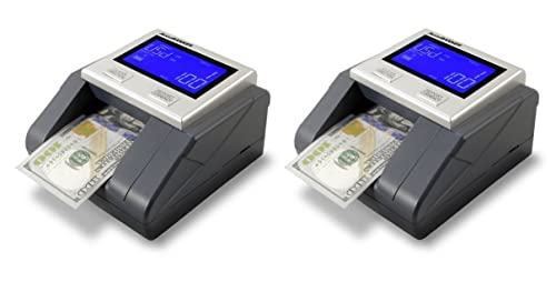 AccuBANKER D585 Multi-Scanix Counterfeit Currency Detector (2-Pack) - Multi-Orientation Feeding System, Banknote Verification, Multi-Currency Detection (USD, EUR, GBP), Visual and Audible Alerts