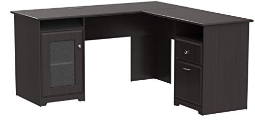Bush Furniture Cabot L Shaped Computer Desk in Espresso Oak