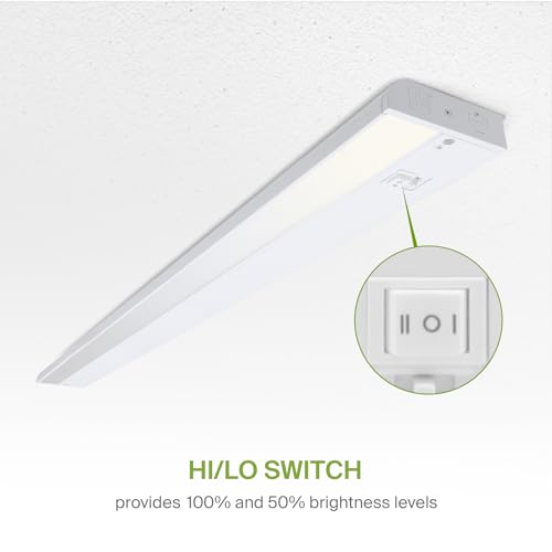 ASD LED Under Cabinet Lighting 32 Inch, Dimmable, 3 Color Levels, Linkable - White, 12 Pack