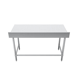 Standard Work Table, Galvanized Cross Brace, 4" Backsplash, 72 (L) X 30 (W) X 36 (H) Over All