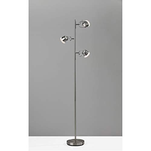 Adesso 2104-22 Nitro LED Tree Lamp, 63.25 in, 3 x 6W LED, Brushed Steel, 1 Floor Lamp