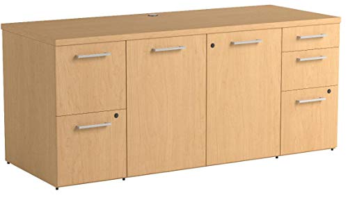 Bush Business Furniture 300 Series 72W x 22D Natural Maple Office Storage Credenza