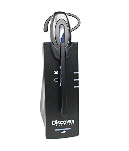 Discover D904 Convertible DECT Wireless Office Headset System with Unlimited Talk Time for Professionals- Works with PC/Mac and Desk Phone- 3 Year Warranty