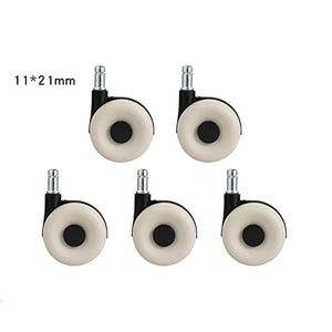 ILAME 5 Pcs/Lot Chair Wheel Accessories Computer Pulley Boss Caster Universal Rubber (Beige)