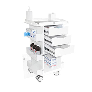 TrippNT Core DX Cart with White Drawers, Hinged Door, and Railtop