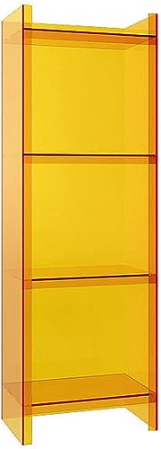 WEBERT Rolling Utility Cart Freestanding Display Bookcase - Gray (Yellow, 15.7" Dx9.8 Wx46.4 H)