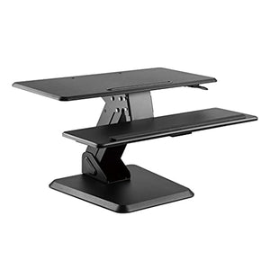 Standing Desk Converter 23.6inch Height Adjustable Sit to Stand Up Desk Riser Home Office Desk Workstation with Keyboard Tray Black