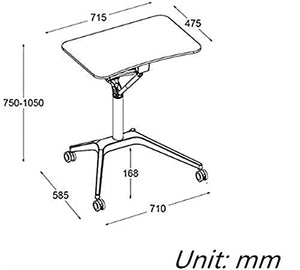 SMSOM Mobile Standing Laptop Desk, Height Adjustable Rolling Sit Stand Workstation