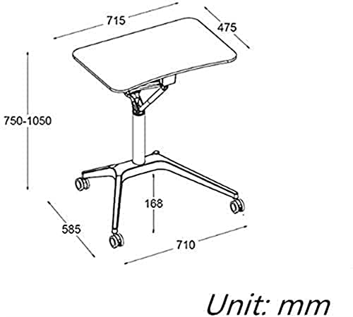 SMSOM Mobile Standing Laptop Desk, Height Adjustable Rolling Sit Stand Workstation