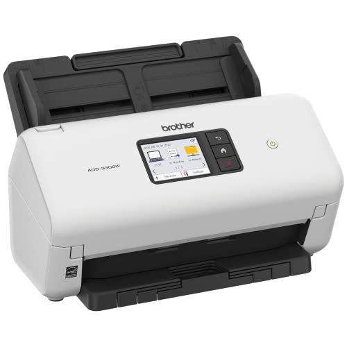 Brother ADS-3300W Wireless Desktop Scanner | 2.8-inch Touchscreen | 40ppm Scanning
