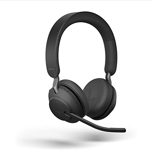 Global Teck Worldwide Jabra Evolve2 65 Wireless Bluetooth Headset Stereo UC - USB Blue Tooth Dongle, Black