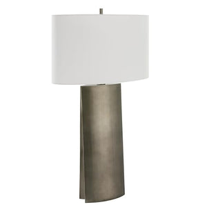 Uttermost V-Groove 1-Light Contemporary Table Lamp Gray/White