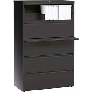 Lorell Fortress Lateral File Cabinet, 36x18-5/8x67-11/16", Charcoal