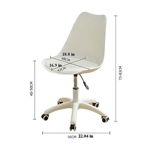 TemkIN Clear Transparent Rolling Chair, Adjustable Swivel Office Chair with Wheels (Pink, 56 * 73~83cm)