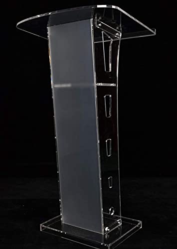 INTBUYING 45IN Acrylic Plexiglass Conference Pulpit Podium Stand Floor-Standing Clear