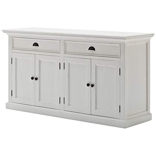 Beaumont Lane Wood China Cabinet/Hutch Buffet/Bookcase in Pure White
