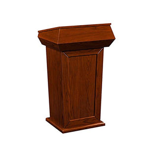 LIUMANG Deluxe Wood Podium Reception Stand-Up Lectern (Red Brown, 53x70x120cm)