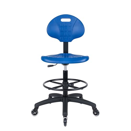 TAKE UR SEAT Deluxe Polyurethane Drafting Lab Stool Chair - Blue