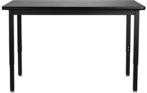 National Public Seating Steel Black Height Adjustable Science Lab Table - 30"x 60