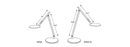 Humanscale Nova XL Desk Lamp with Wireless Charging Base - Jet Black