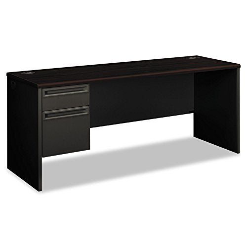 HON Credenza for 38000 Series - Single Left Pedestal - Mahogany - 72"W x 24"D x 29-1/2"H