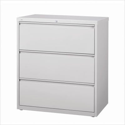 Hirsh HL10000 Series 30" Wide 3 Drawer Lateral File Cabinet in Black