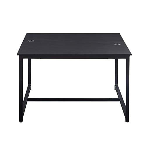 Home Office Large Computer Desk 47 x 47 inch Two Person Desk Double Workstation Desk 2 People Office Desk Writing Desk (Black)