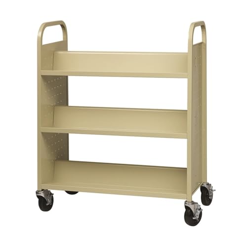 Hirsh Industries Double Sided Book Cart - Putty 21785
