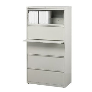 Hirsh HL10000 Series 30" 5 Drawer Lateral File Cabinet in Gray