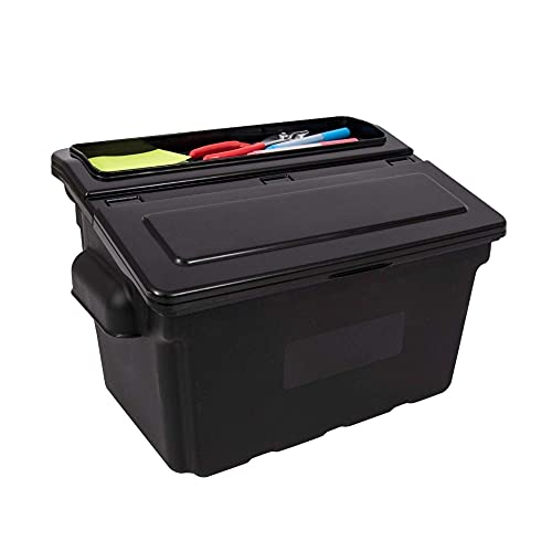 Luxor Heavy Duty Utility Tub Cart - Two Shelves - Outrigger Utility Cart Bins