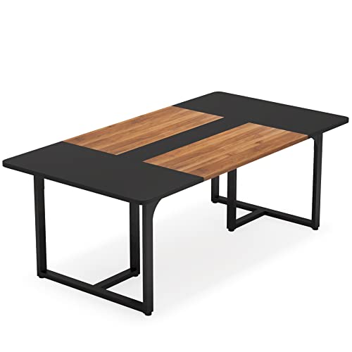 LITTLE TREE 6FT Rectangle Conference Table for 8 People, Industrial Business Large Office Boardroom Desk