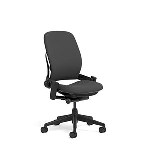 Steelcase Leap Task Chair: Black Base - Armless - No Headrest - Hard Floor Casters