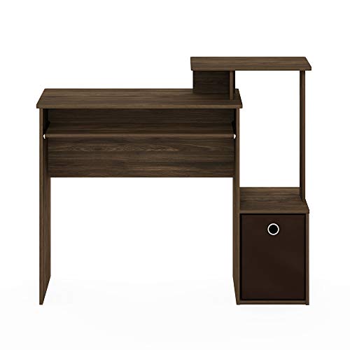 FURINNO Econ Multipurpose Home Office Computer Writing Desk, Columbia Walnut/Dark Brown