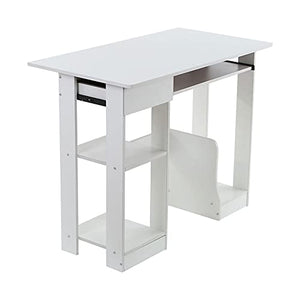 Computer Folding Table Computer Desk with Drawer and Storage Shelves Study Writing Table for Home Office Workstation Study Writing Desk Office Desk