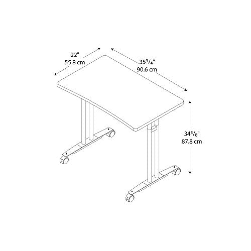 Bush Business Furniture Series C Collection 36W Adjustable Height Mobile Table in Auburn Maple
