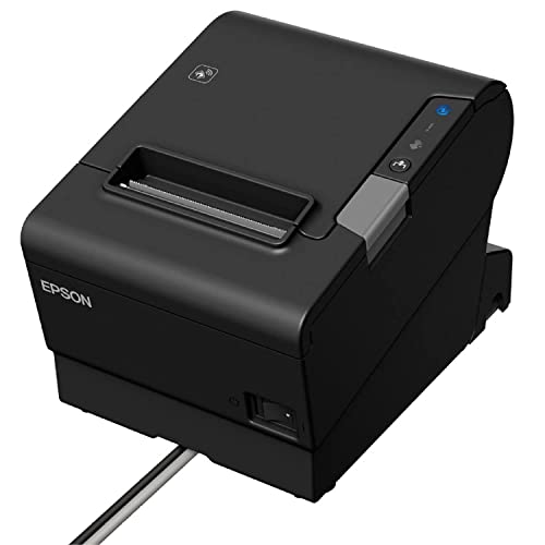 Epson TM-T88VI Thermal Receipt Printer, Black - Ethernet/USB/Serial, NFC, 180 dpi, DAODYANG Printer_Cable