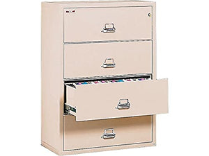 FireKing 43822CPA Four-Drawer Lateral File Cabinet, Letter/Legal, Parchment