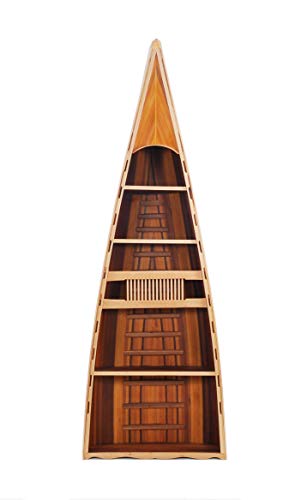 HomeRoots Decor Wooden Canoe Book Shelf 31" x 90" x 20.5