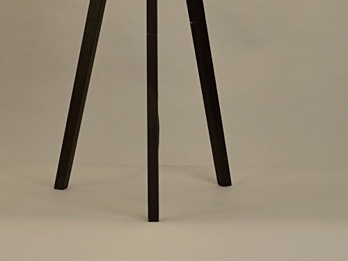 Nova Lighting 10858 Tripod Floor Lamp, Dark Wiped Wood & Brushed Nickel with White Linen Shade
