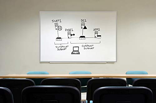 48.5" x 144.5" Alum Frame Painted Steel Magnetic Whiteboard, 1 Marker, 1 Eraser