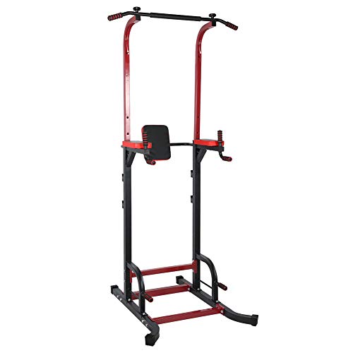 Pull Up Bar, Steel Horizontal Power Tower Dip Station Easy to Install Height Adjustable Indoor Exercise Strength Domestic Pull‑up Trainer for Home Gym Strength Training Workout Equipment