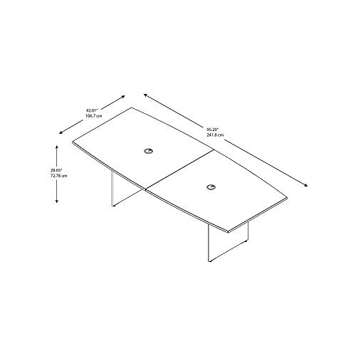 Bush Business Furniture Conference Table for 6-8 People | Boat Shaped 8 Foot Desk, Hansen Cherry