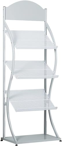 ESASAM Floor Standing Brochure Display Rack, Magazine Rack - Black/White