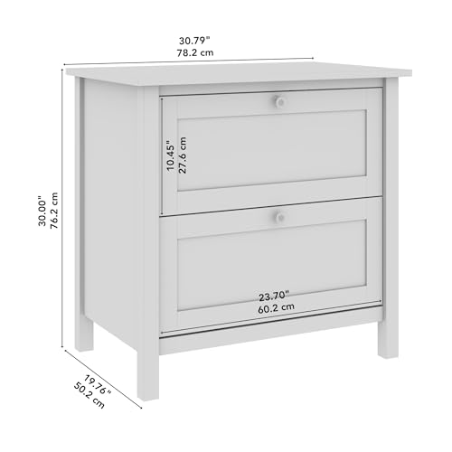 Bush Furniture Mayfield 2 Drawer Lateral File Cabinet | Vintage Black/Reclaimed Pine